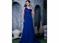 Unbranded Royalblue One Shoulder Sweetheart Terse Evening
