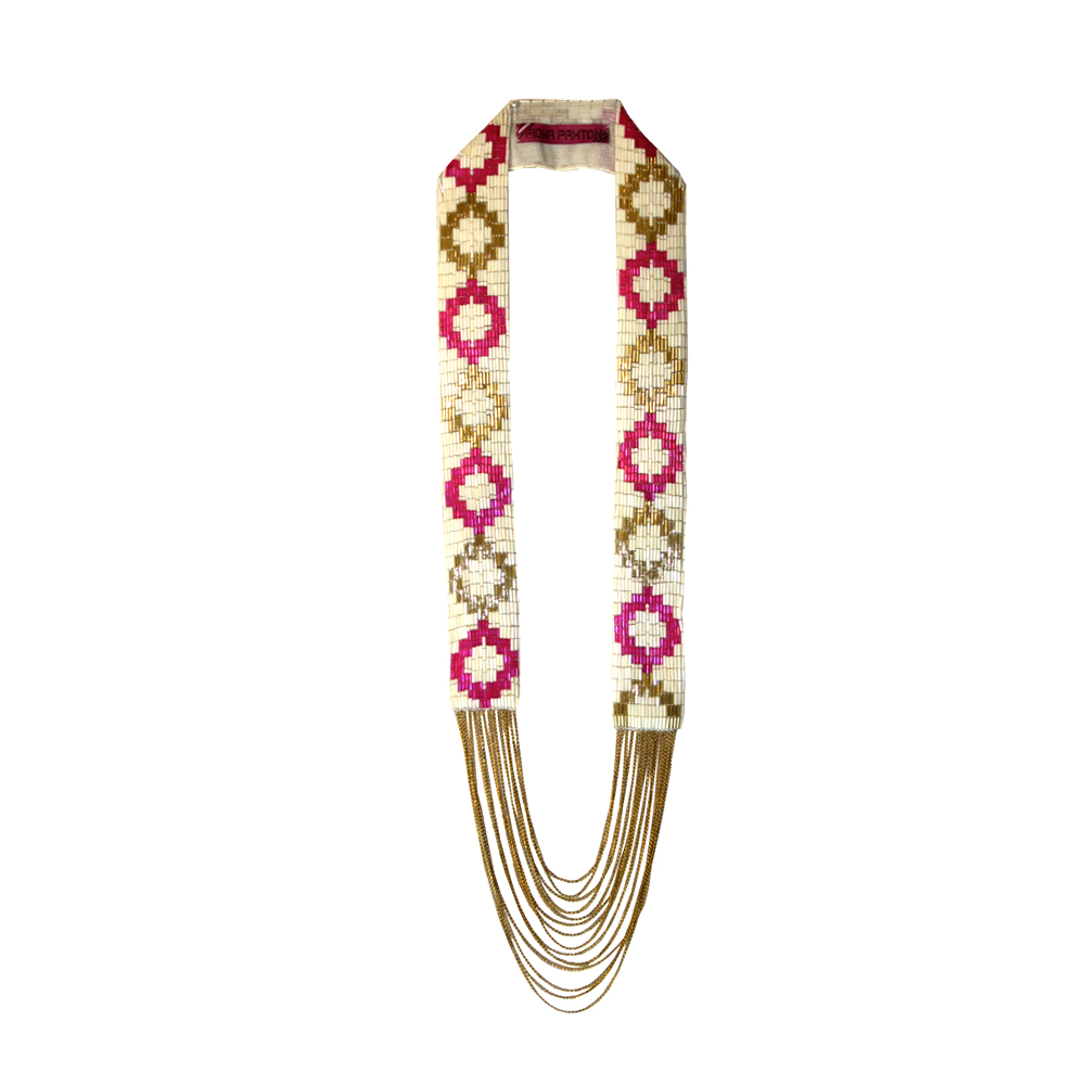 Unbranded Rozae Necklace-Pink/Gold/White