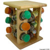 Unbranded Rubberwood Spice Carousel With 12 Filled Herb