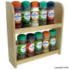 Unbranded Rubberwood Spice Rack With 10 Filled Herb and