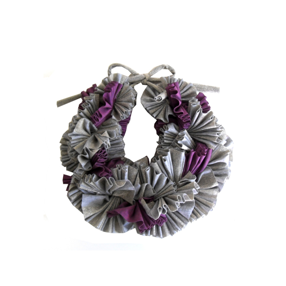 Unbranded Ruffle Collar - Lilac and Metalic Grey