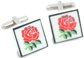 Unbranded Rugby Rose Cufflinks