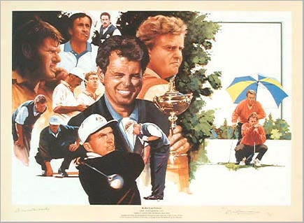`Ryder Cup Victors` by Pete Wileman - a limited edition of 795 prints signed by Bernard Gallagher