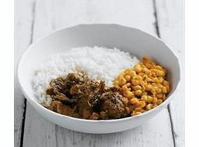 lamb cooked with spinach and split chick peas with plain basmati rice. Please note that our dishes for Ethnic Diets are stocked to order, so please order 14 days before you require delivery. Thank you.