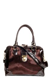 Unbranded Sallie Faux Fur and Patent Structured Bag