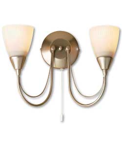 Salsa Double Wall Light - Satin Chrome Finish