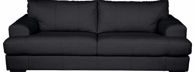 Unbranded Salvatore Leather Extra Large Sofa - Black