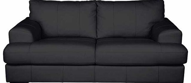 Unbranded Salvatore Leather Large Sofa - Black