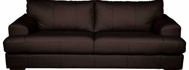 Unbranded Salvatore Leather Large Sofa - Chocolate