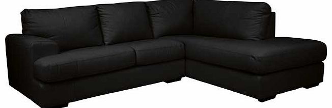 Unbranded Salvatore Leather Right Hand Corner Sofa - Black