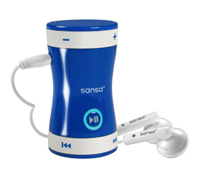 Sansa Shaker - MP3/Wav Player With 512MB SD Card (Blue) - Sandisk