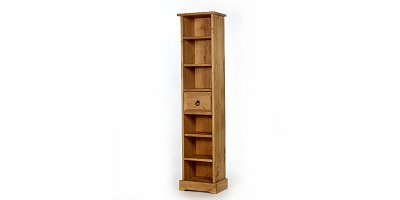 Santa Fe Narrow Bookcase with Drawer