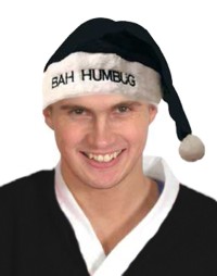 Unbranded Santa Hat - Bah Humbug - Black Velvet