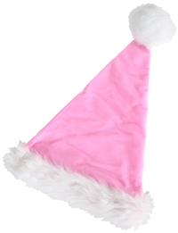 Unbranded Santa Hat - PINK Plush with Fur Trim