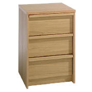 This Santona bedside table comes in an oak effect and has ample storage space in the 3 drawers.  The