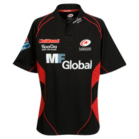 Unbranded Saracens Rugby Home Shirt - Black/Red.