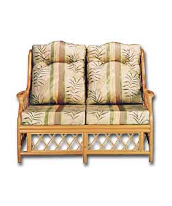 Sari Large Honey Finish Cane Sofa - Gold Covers