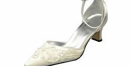Unbranded Satin Chunky Heel Closed Toe Pumps Womens