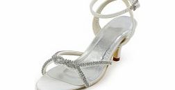 Embellishment : Beading Heel Height（cm） : 8 Heel Type : Kitten Heel Occasion : Casual Ocassions Evening Party OfficeandCareer Party Wedding Ceremony Shoes Style : Peep Toe Pumps Slingbacks Show Color : Ivory Season : Spring Summer Size : 34 35 36
