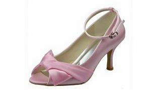 Unbranded Satin Kitten Heel Pumps Womens Shoes Pink