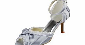 Unbranded Satin Kitten Heel Pumps Womens Shoes Silver
