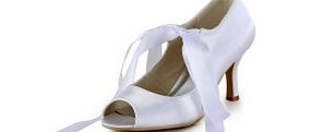 Heel Height（cm） : 8 Heel Type : Kitten Heel Occasion : Evening Party Wedding Ceremony Shoes Style : Pumps Show Color : White Season : Autumn Spring Summer Size : 34 35 36 37 38 39 40 41 42 Lining Material : Leatherette Upper Material : Satin Cate