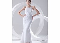 Unbranded Satin Lace Floor-length Halter White Modern