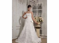 Unbranded Satin Lace Sweep Train Strapless White Luxury