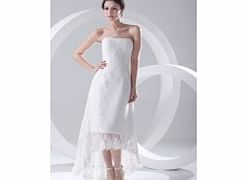 Unbranded Satin Lace Tea-length Floor-length Strapless