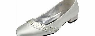 Unbranded Satin Low Heel Chunky Heel Closed Toe Womens