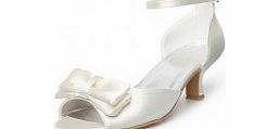 Unbranded Satin Low Heel Chunky Heel Sandals Peep Toe