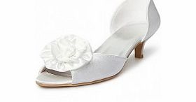 Unbranded Satin Low Heel Pumps Womens Shoes White Wedding