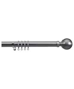 Unbranded Satin Nickel Effect 3m Ball Curtain Pole