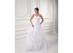 Unbranded Satin Organza Sweetheart Pleat Pick-up Princess