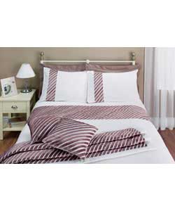 Satin Pleat Double Duvet Cover Set - Taupe