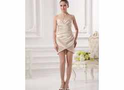 Unbranded Satin Short/mini Strapless Champagne Sexy