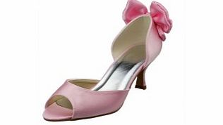 Unbranded Satin Spool Heel Peep Toe Pumps Womens Shoes