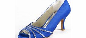 Unbranded Satin Stiletto Heel Pumps Womens Shoes Blue