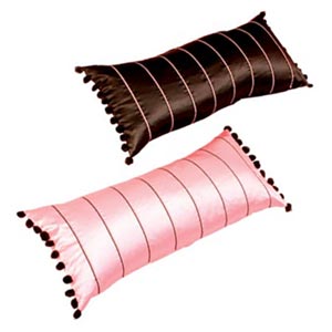 Satin Striped Cushion - Pink