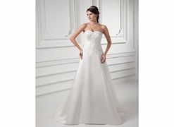 Unbranded Satin Sweetheart Beading Lace A-line Backless