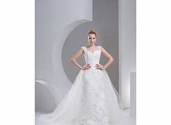 Unbranded Satin Tulle Chapel Train Floor-length Straps