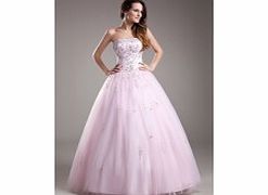 Unbranded Satin Tulle Floor-length Strapless Pink Luxury