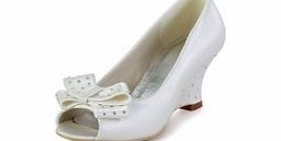Unbranded Satin Wedge Heel Wedges Pumps Womens Shoes