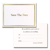 save the date invitations w/ gold trim