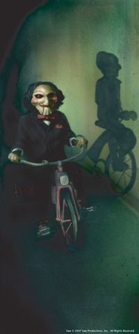 Unbranded SAW - Spooky Door Cover with Light Up Eyes