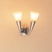Scala Double Wall Light Satin Nickel Finish