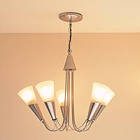 Scala Five Light Pendant Satin Nickel Finish