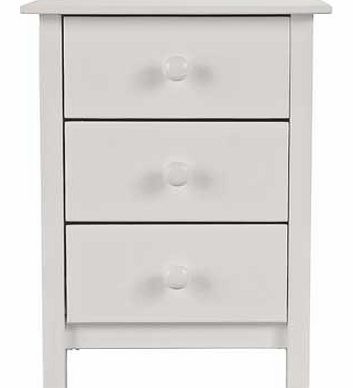 This chunky furniture range has been expertly crafted to bring you superior quality that is hard-wearing and built to last. Elegant yet versatile. with a solid wood frame and white finish. this stunning Scandinavia three drawer bedside table is a tru