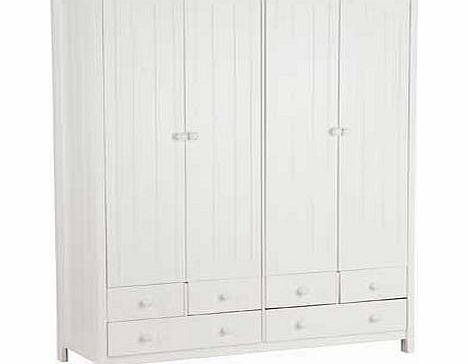 Unbranded Scandinavia 4 Door 6 Drawer Wardrobe - White