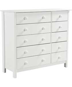 Unbranded Scandinavia 5   5 Drawer Chest - White